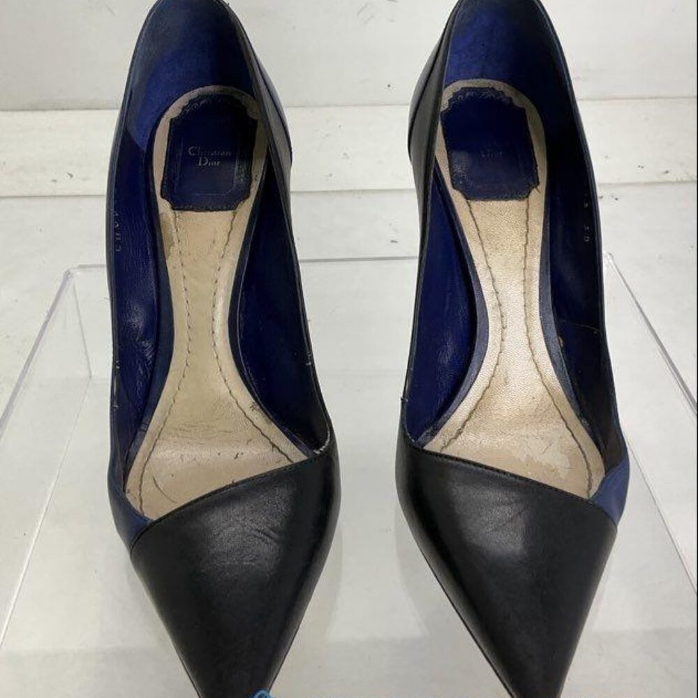 Christian Dior Black & Blue Pointed-Toe Heels – Size 8 - Picture 9 of 12